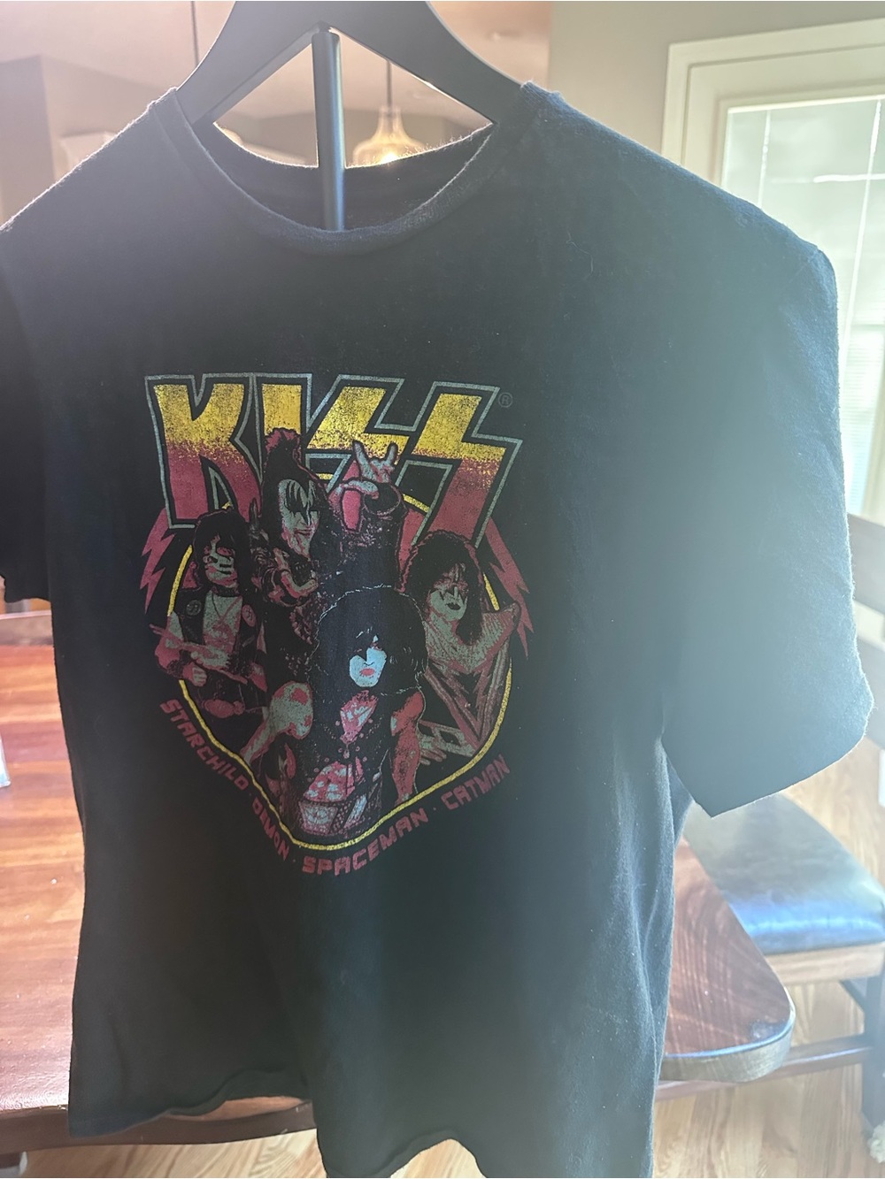 KISS Band T Shirt Mens Medium Black Starchild Demon Spaceman Catman Tee